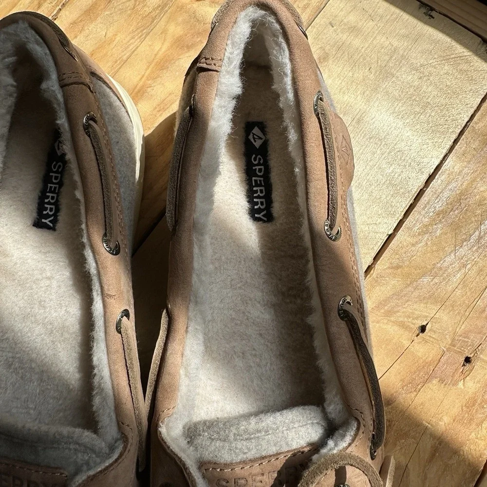 NEW SPERRY Angelfish 1 Eye Boat Shoe Women's Size US 8.5 Gray Grey Brown Cozy